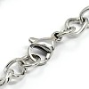 Fashionable 304 Stainless Steel Side Twisted Chain Bracelets STAS-A028-B073P-2