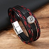 Imitation Leather Multi-strand Bracelets for Men PW-WGB51BB-02-1