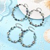 Dyed Natural Pearl & Paua Shell Beaded Bracelets for Women BJEW-JB14146-1