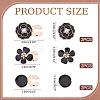 6Pcs 3 Styles Flat Round & Flower Alloy Cufflinks FIND-ME0004-47-2