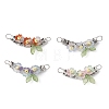 Alloy Curved Tube Wrapped Acrylic & Resin Flower Connector Charms PALLOY-JF03890-1