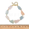 Raw Natural Morganite Nuggets & Dyed Malaysia Jade Beaded Bracelets BJEW-JB14390-4