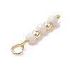 Natural Cultured Freshwater Pearl Potato with Round Electroplate Synthetic Non-magnetic Hematite Pendants PALLOY-JF04853-02-5