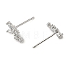 Brass Clear Cubic Zirconia Stud Earrings EJEW-Q014-30P-2