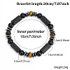 European Synthetic Non-magnetic Hematite & Natural Obsidian & Lava Rock & Tiger Eye Beaded Stretch Bracelets for Men XR3727-3-1