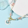 Natural Carved Shell & Alloy Enamel Shell Shape Pendant Necklaces NJEW-JN06513-1