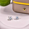 925 Sterling Silver Cubic Zirconia Stud Earrings FS-WGAB3DC-18-1