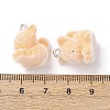 Animal Flocking Resin Pendants LS-RESI-A049-03A-3