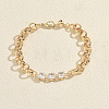 Elegant Iron Pave Clear Cubic Zirconia Rolo Chain Bracelets for Women MN1287-1-1