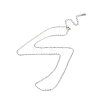 Anti-Tarnish Rhodium Plated 925 Sterling Silver Flat Cable Chain Necklace NJEW-A011-01B-P-1