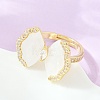 Brass Micro Pave Cubic Zirconia Cuff Open Rings KK-CBAD104-03G-1