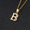201 Stainless Steel Crystal Rhinestone Initial Pendant Necklaces FS-WG3A711-02-1