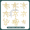 9Pcs 9 Styles Brass 5 Claw Blank Pendant Cabochon Settings KK-PH0015-62G-2