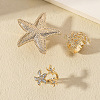 Alloy with Rhinestone Cuff Open Rings Sets for Women JG5822-4-1