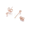 Ion Plating(IP) 304 Stainless Steel Stud Earrings EJEW-L215-57A-RG-2