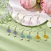 Flower Transparent Spray Painted Glass Dangle Earrings EJEW-JE05742-2