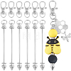 20Pcs Alloy Beadable Bar Keychain for DIY Crafts Jewelry Making KEYC-SC0001-14-1