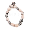 Natural Pink Zebra Jasper Beads Strands GG-CBA787B-A06-3