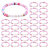 32Pcs Handmade Polymer Clay & Acrylic Bead Bracelets BJEW-PH02014-1