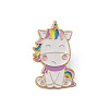 Unicorns Alloy Enamel Brooches for Backpack Clothes JEWB-D063-03G-1