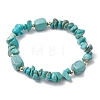 Synthetic Turquoise Chip & Cuboid Beaded Stretch Bracelets for Women BJEW-JB10808-06-1