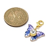 Butterfly Alloy Enamel & Glass Rhinestone Pendant Decorations HJEW-JM01372-3