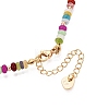 Rondelle Natural Agate & Pearl & Brass Beaded Necklaces for Women NJEW-T017-02G-3
