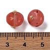 Natural White Jade Dyed Saucer Charms with Rack Plating Golden Tone Brass Bails KK-B103-17B-10-3