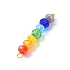 Coloful Faceted Glass Beaded Pendants PALLOY-JF02525-01-3
