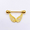 304 Stainless Steel Clear Cubic Zirconia Wings Nipple Rings WG994A5-08-1