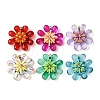 6Pcs 6 Colors Glass & Polymer Clay Pendants PALLOY-MZ00810-1