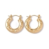 Ion Plating(IP) 304 Stainless Steel Donut with Star Hoop Earrings for Women EJEW-E199-03G-1
