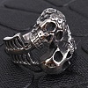 Steam Punk Style 316L Surgical Stainless Steel Skull Finger Rings SKUL-PW0005-07F-2