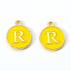 Golden Plated Alloy Enamel Charms X-ENAM-S118-09R-2