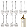 10Pcs 10 Styles 304 Stainless Steel Soap Tags with Chain AJEW-FG0005-65-1