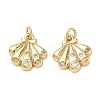 High Polished Ocean Brass Micro Pave Clear Cubic Zirconia Pendants CU-CBAF3CF-02K-01-1