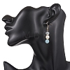 Round Dyed Natural Quartz Dangle Earrings EJEW-JE06778-01-4