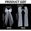 Cloth Bride Long Mesh Gloves & Acetate Hair Barrettes Kits AJEW-DR0002-62-2