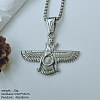 304 Stainless Steel Eagle Farvahar Symbol Pendant Necklaces for Women FS-WG9C048-01-1
