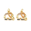 Brass Micro Pave Cubic Zirconia Charms KK-H093-16B-G-1