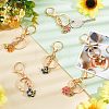  4 Sets Alloy Enamel Pendants Keychains KEYC-NB0001-36-5