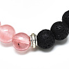 Cherry Quartz Glass Beads Stretch Bracelets BJEW-R309-02-A15-2