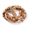 3Pcs Natural Picture Jasper Bead Bracelet  Sets for Men PW-WG3CBCD-04-1