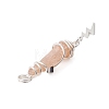 3Pcs 3 Styles Electroplated Natural Quartz Crystal Nuggets Copper Wire Wrapped Pendants PALLOY-JF03128-09-5