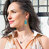 2 Pairs 2 style Teardrop & Rectangle Lampwork Dangle Earrings EJEW-FI0001-17-5