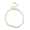 Brass Link Paperclip Chains Bracelet for Women BJEW-A065-03G-4