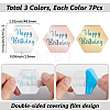 21Pcs 3 Colors Mirror Effect Acrylic Birthday Cupcake Insert Card Decoration AJEW-SP0001-67B-2