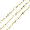 Real 18K Gold Plated Brass Flat Round & Bar Link Chains CHC-C001-08G-1