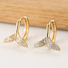 Brass Clear Cubic Zirconia Fishtail Hoop Earrings WGDD127-01-1