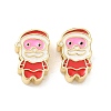 Christmas Brass Enamel Beads KK-I474-G19-1